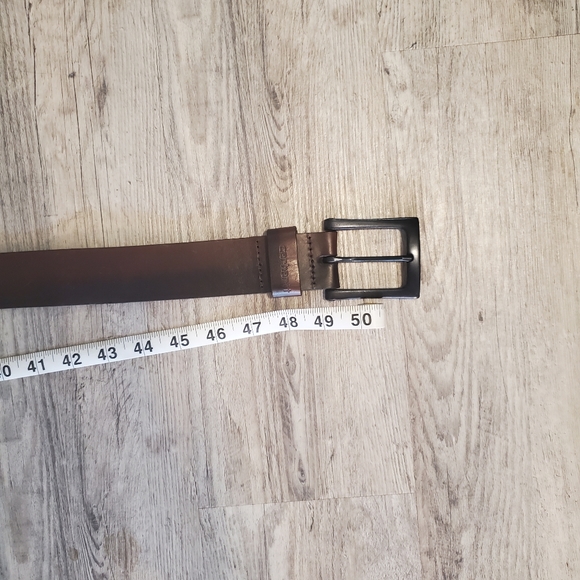 brown leather Carhartt belt pewter buckle size 3XL high quality adjustable - Picture 6 of 12